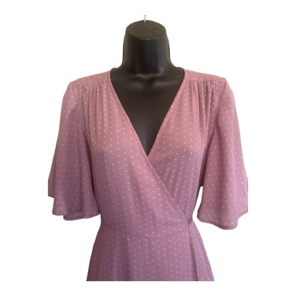 Lulus Elegant Dusty Rose Wrap Midi Dress Size XS - Picture 6 of 11